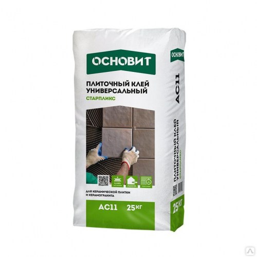 ОСНОВИТ Клей для плитки СТАРПЛИКС АС11 (Т-11) универсальный цементный (25кг)